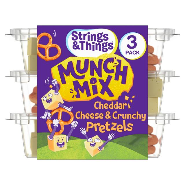 Strings & Things Munch Mix Cheddar Cheese & Crunchy Pretzels 90g