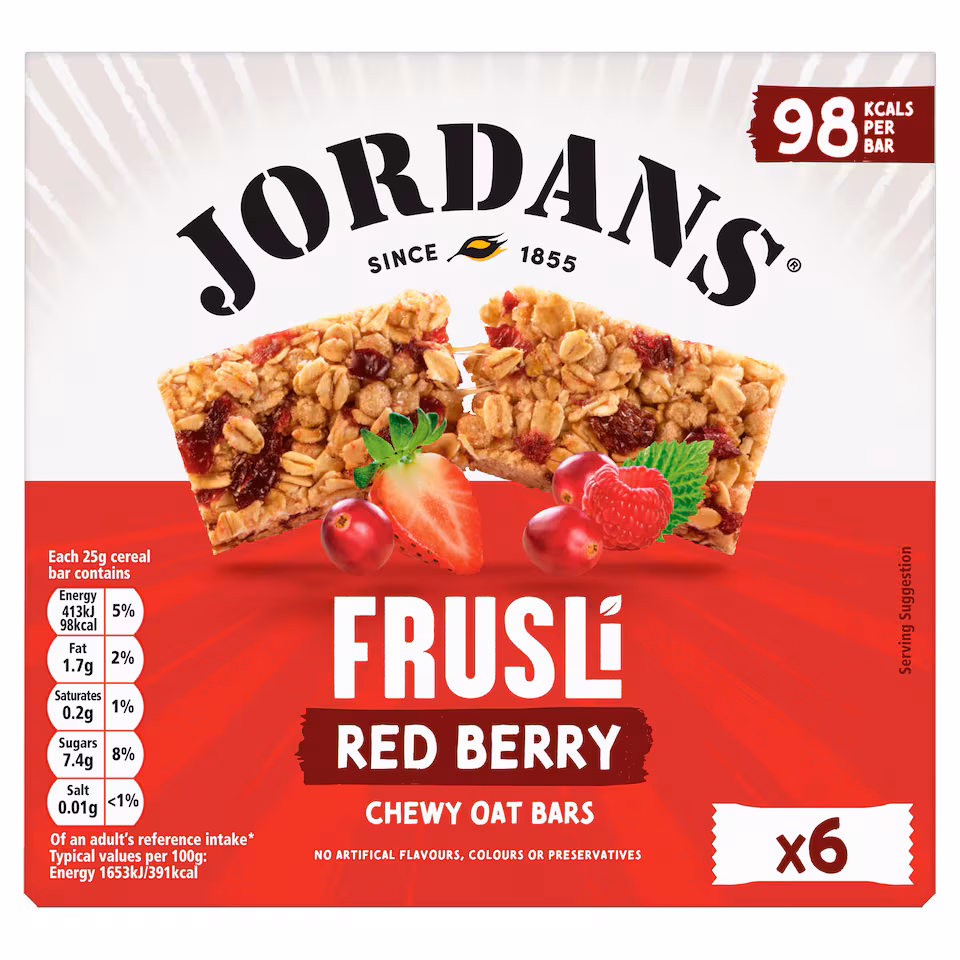 Jordans Frusli Red Berry Cereal Bars 6 x 25g