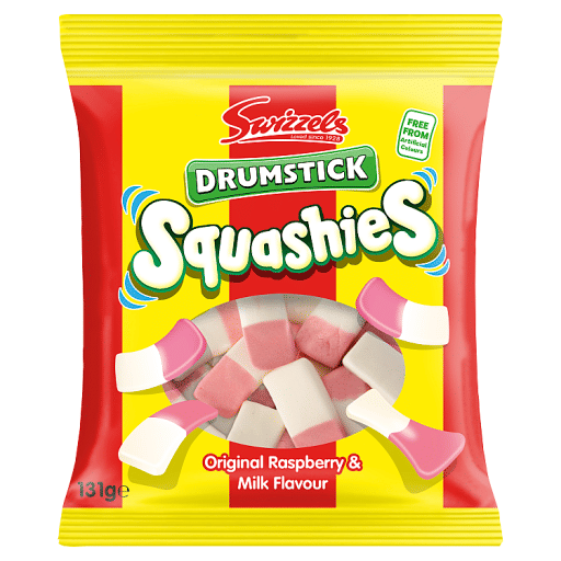 Swizzels Drumstick Squashies Original Raspberry & Milk Flavour
