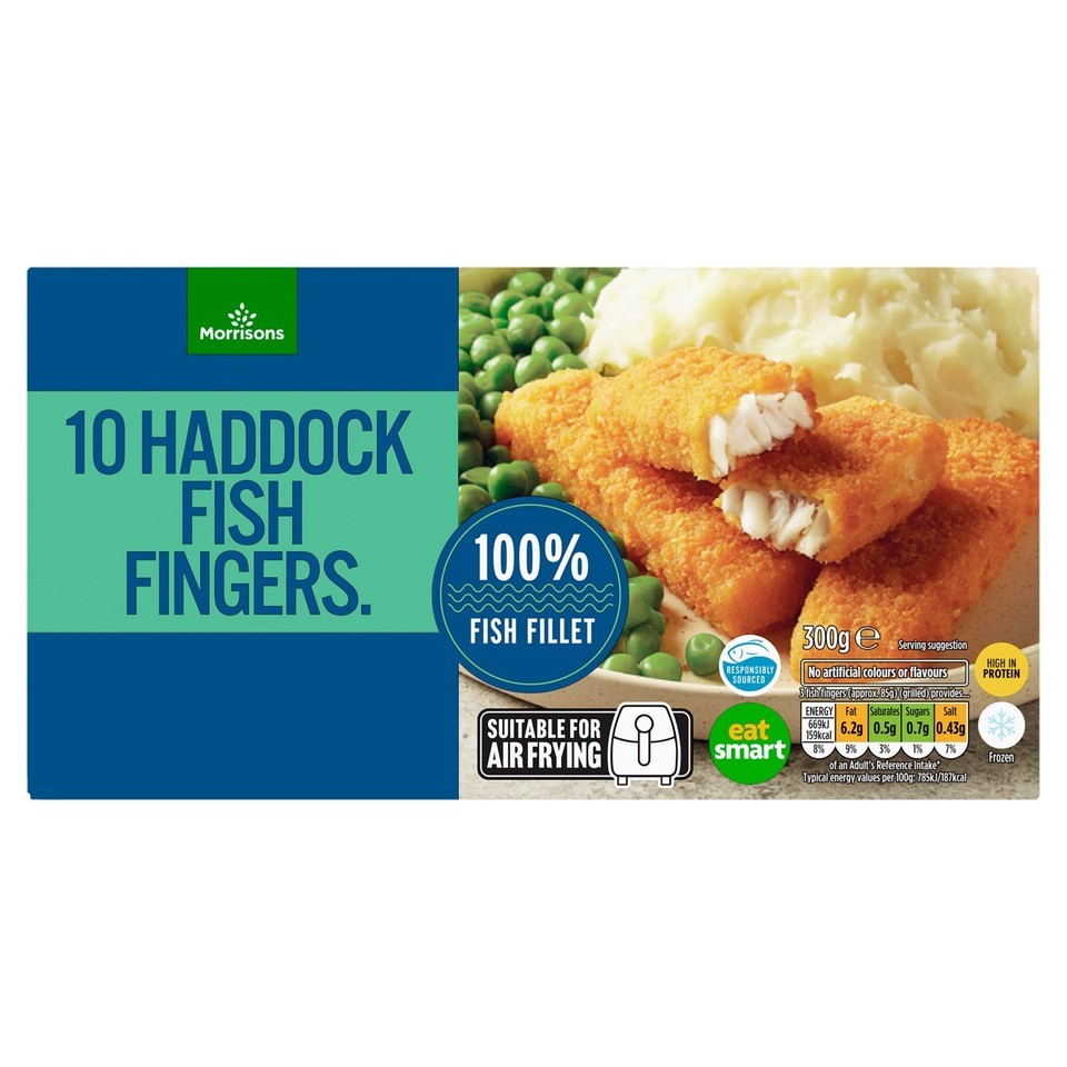 Morrisons 10 Haddock Fish Fingers 300g