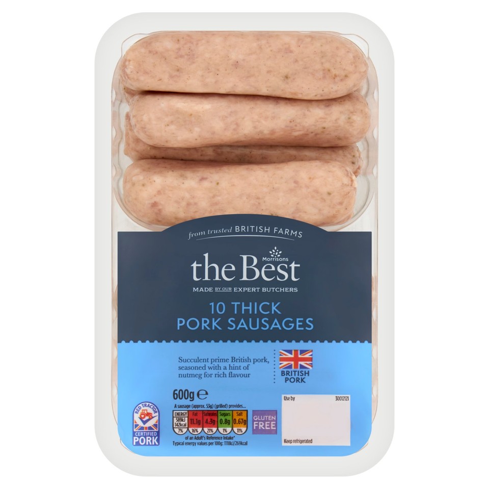 Morrisons The Best 10 Thick Pork Sausages 600g