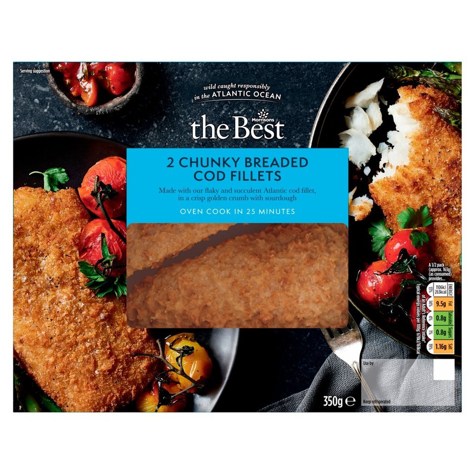 Morrisons The Best 2 Breaded Chunky Cod Fillets 350g