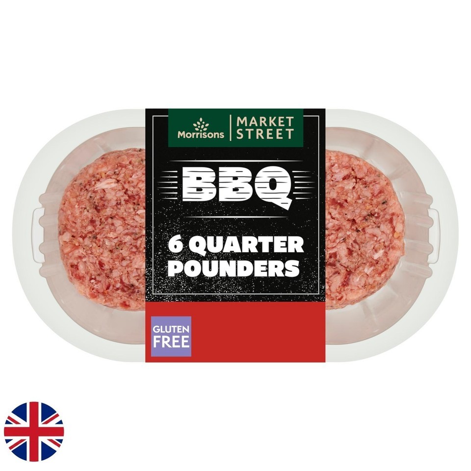 Morrisons British 6 Quarter Pounder Burgers