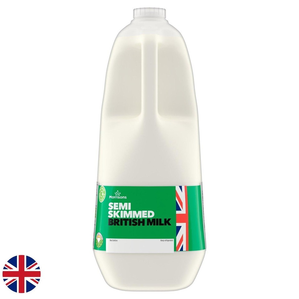 Morrisons Semi Skimmed British Milk 4 Pints 2.27l