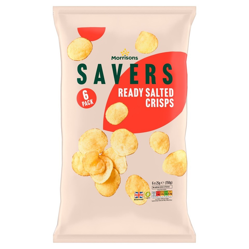 Morrisons Savers Crisps Ready Salted 150g