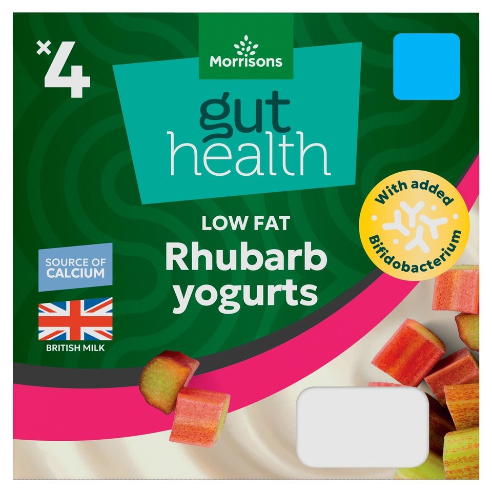 Morrisons Gut Health Rhubarb Yoghurt 4 x 115g 115g