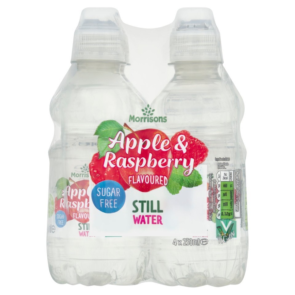Morrisons No Added Sugar Still Water Apple & Raspberry Flavoured 4 x 250ml 250ml