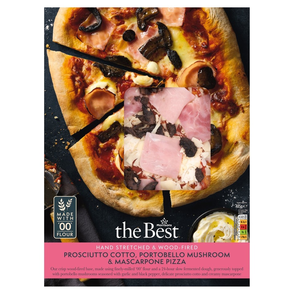 Morrisons The Best Prosciutto Cotto, Portobello Mushroom & Mascarpone Pizza 485g