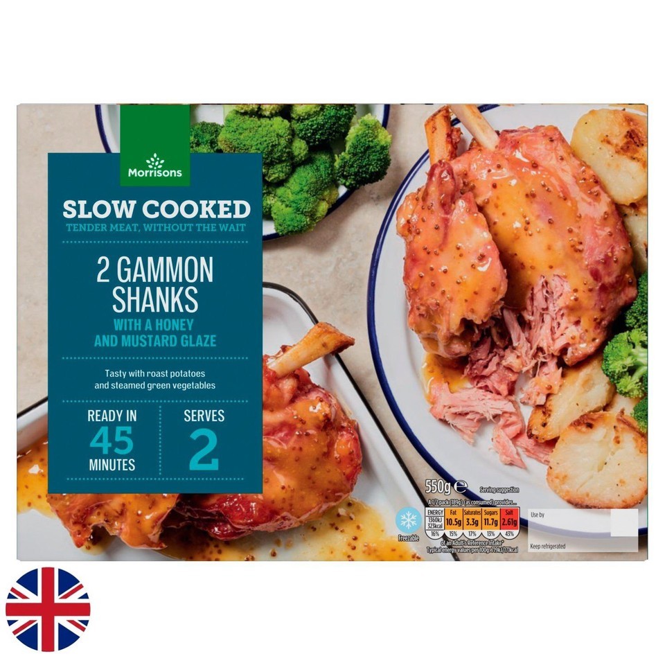 Morrisons British 2 Gammon Shanks with a Honey and Mustard Glaze 550g