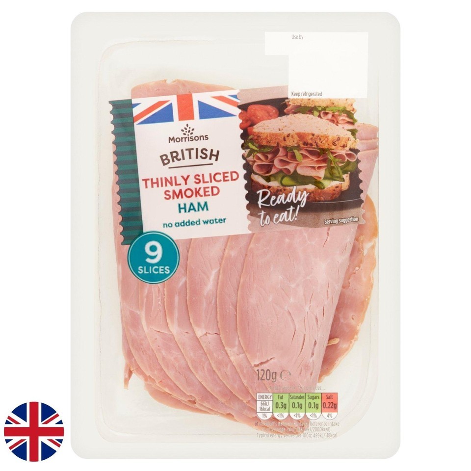 Morrisons British Thinly Sliced Smoked Ham 120g