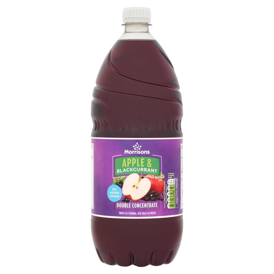 Morrisons Double Concentrate No Added Sugar Apple & Blackcurrant Squash1.5L