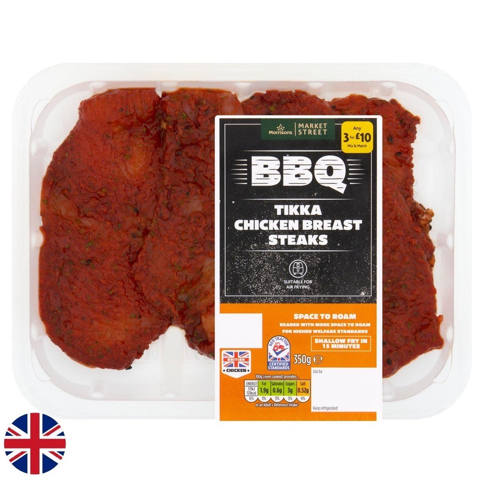 Morrisons British Tikka Chicken Breast Steaks 350g