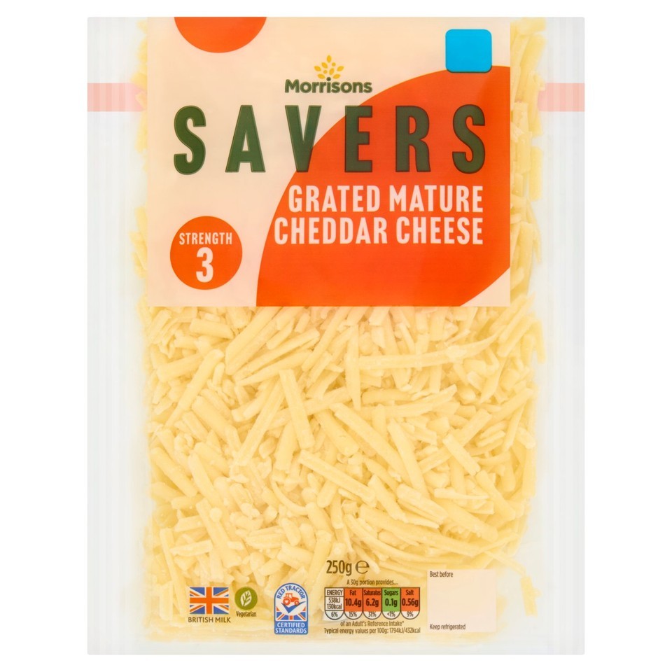 Morrisons Savers Grated Mature Cheddar Cheese 250g