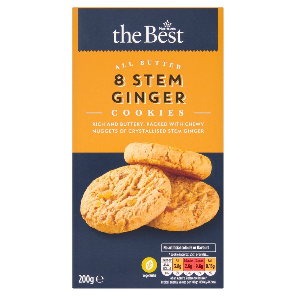Morrisons The Best All Butter Stem Ginger Cookies    200g