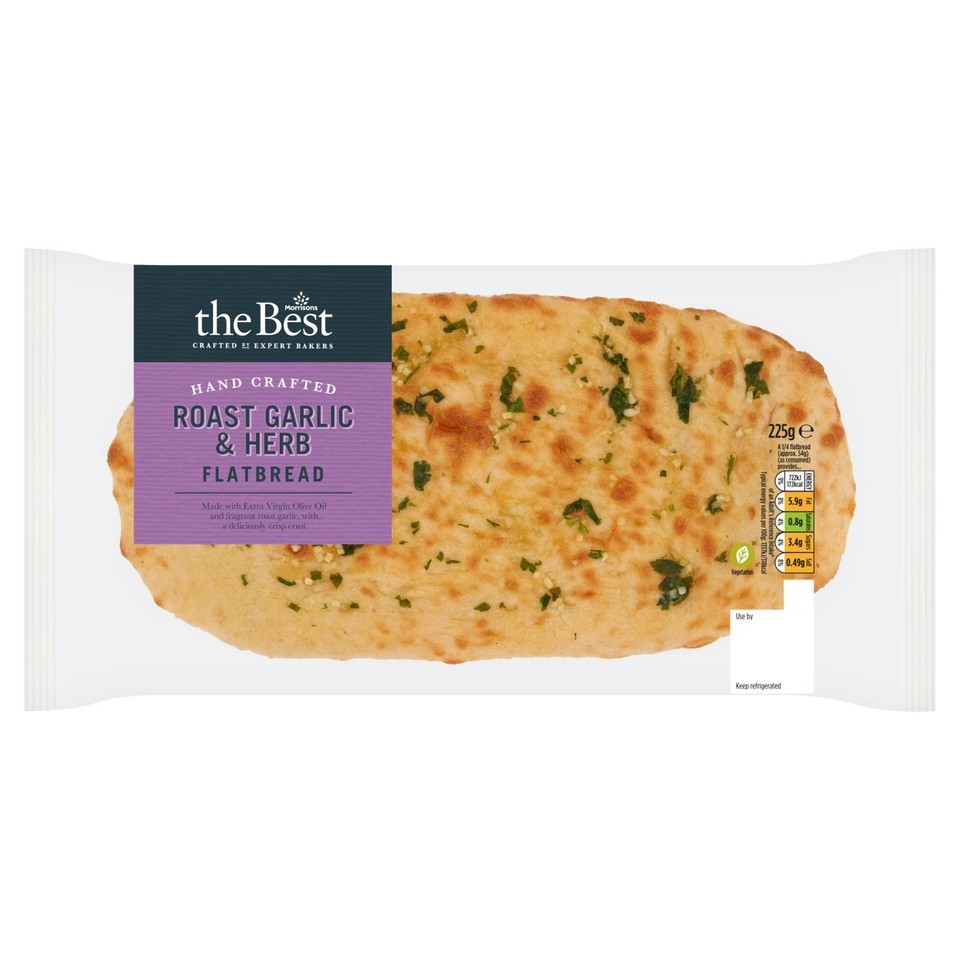 Morrisons The Best Roast Garlic & Herb Flatbread 225g