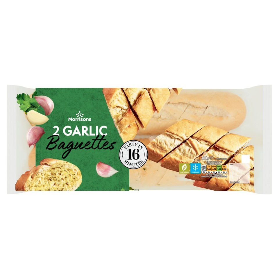 Morrisons 2 Garlic Baguettes 410g