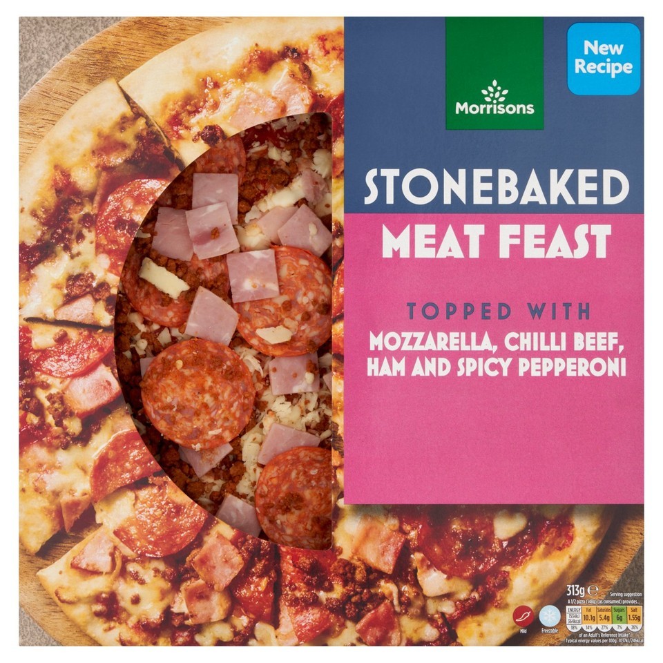 Morrisons Stonebaked Meat Feast Pizza 313g