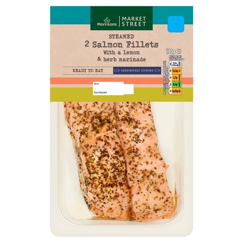 Morrisons 2 Steamed Salmon Fillets With Lemon & Herb 180g