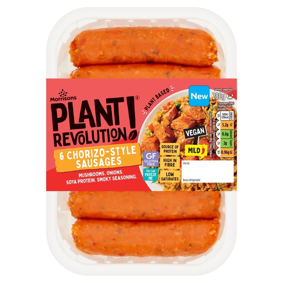 Morrisons Plant Revolution 6 Chorizo-Style Sausages 280g