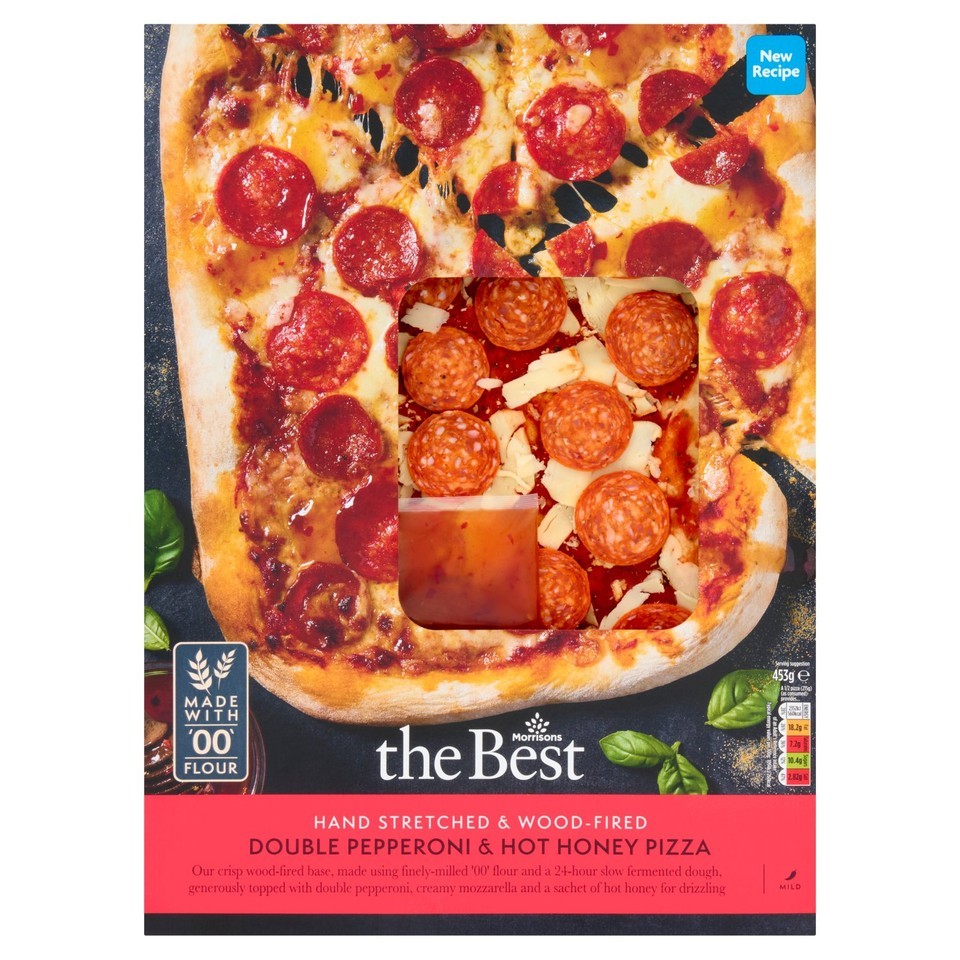 MORRISONS THE BEST DOUBLE PEPPERONI & HOT HONEY PIZZA 453G