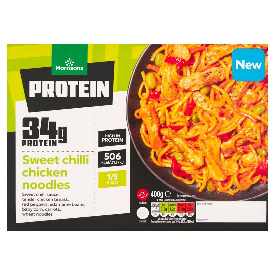 Morrisons Protein Sweet Chilli Chicken Noodles 400g