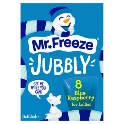 Mr Freeze Jubbly Blue Raspberry Ice Lollies 8 x 62ml