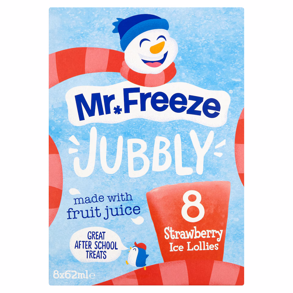 Mr Freeze Jubbly Strawberry Ice Lollies 8 x 62ml