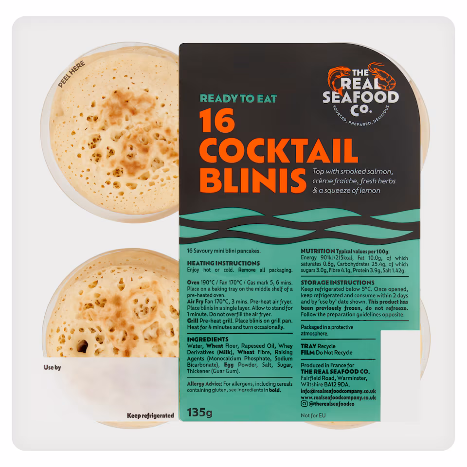 The Real Seafood Co. 16 Cocktail Blinis 135g
