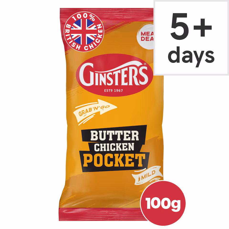GINSTERS BUTTER CHICKEN POCKET 100G