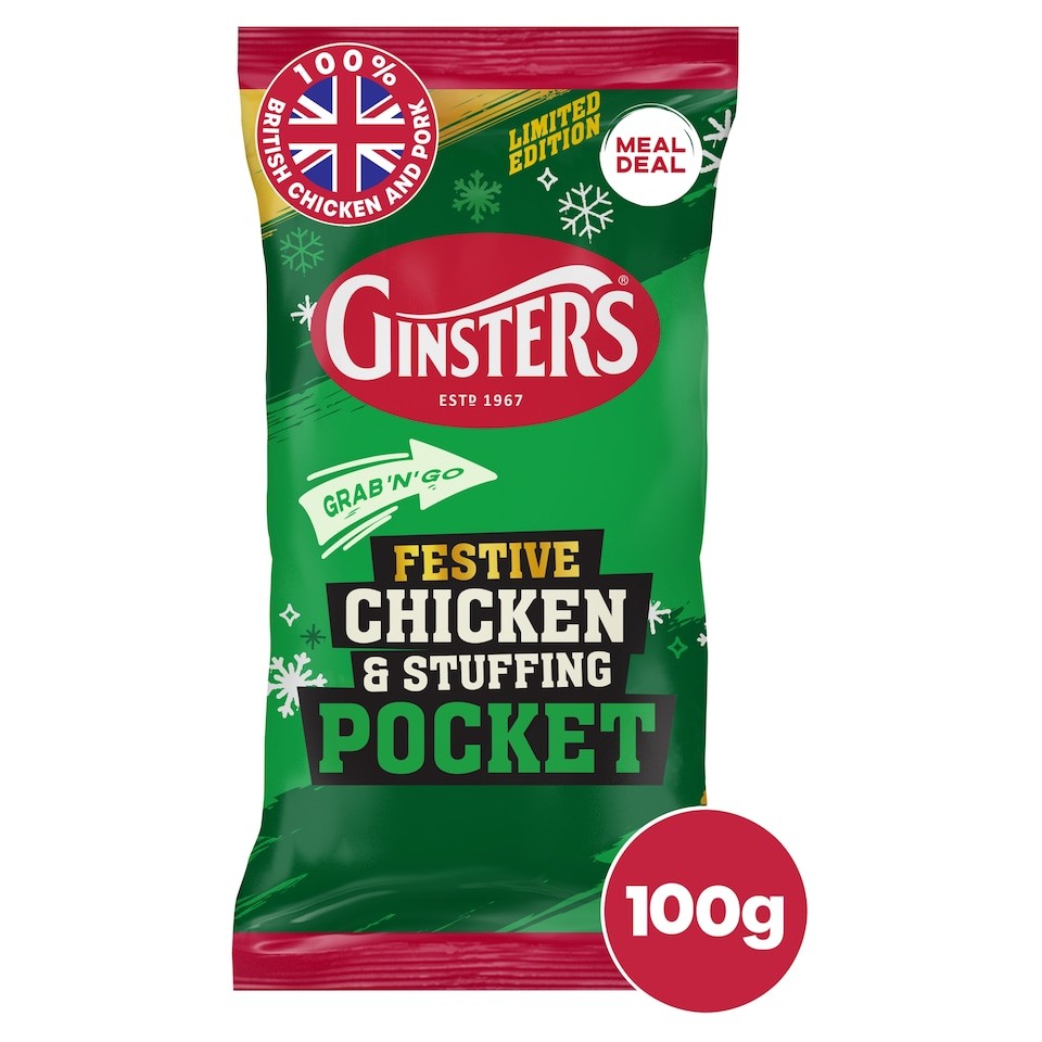 Ginsters Festive Chicken & Stuffing Pocket 100g