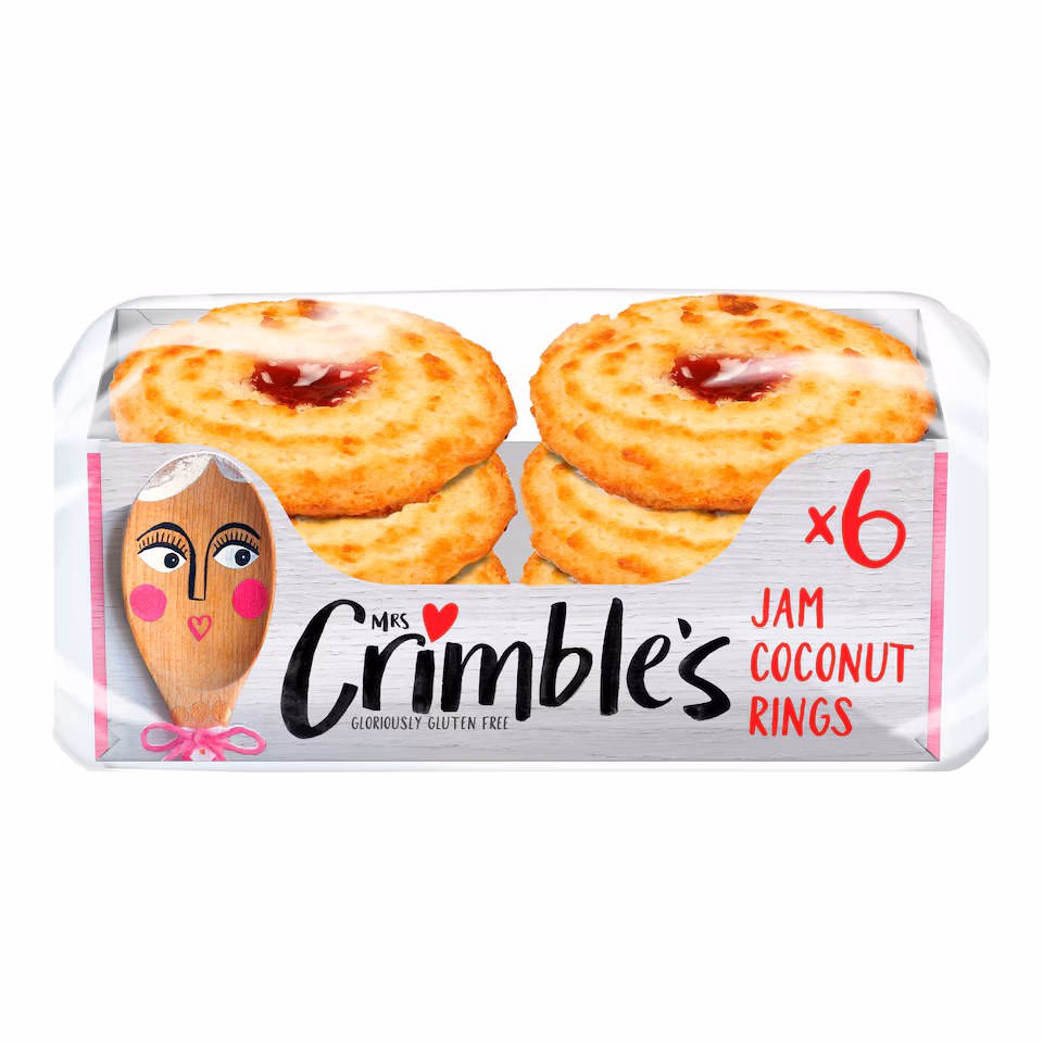 Mrs Crimble's Large Coconut Jam Rings 6 Pack
