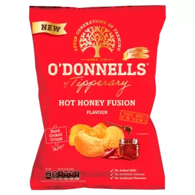 O'Donnells Hot Honey Fusion Flavour Hand Cooked Crisps 125g