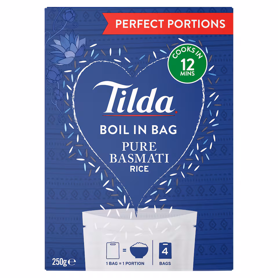 Tilda Boil In Bag Basmati Rice 4 X 62.5G