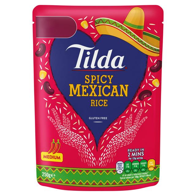 Tilda Microwave Rice Spicy Mexican Long Grain 250g