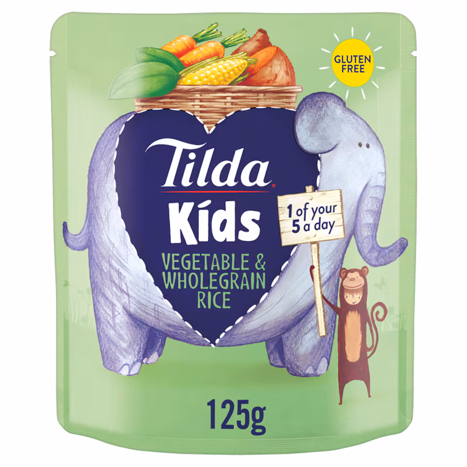 Tilda Kids Vegetable & Wholegrain Rice 125G