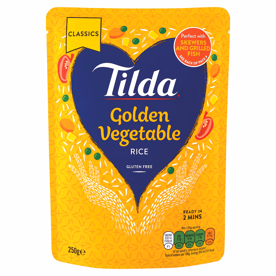 Tilda Golden Vegetable Long Grain Rice 250g