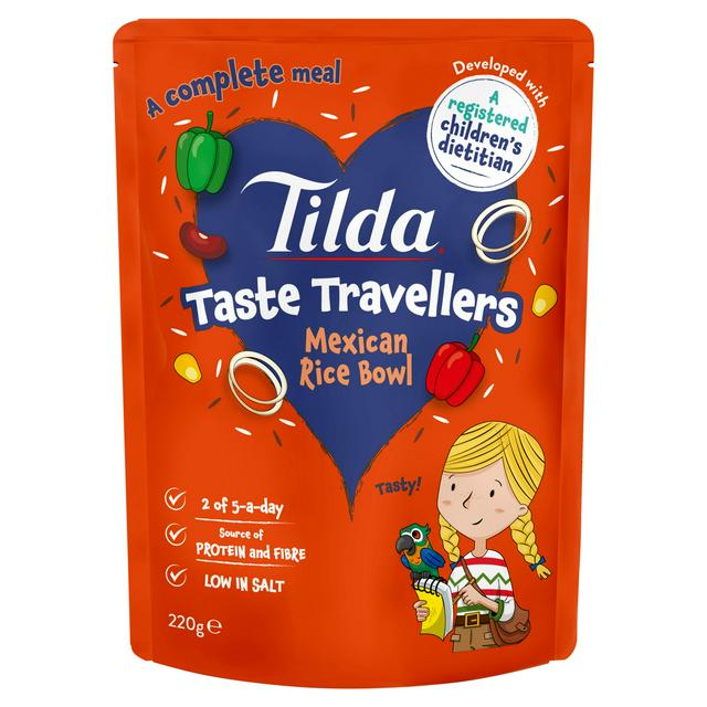 Tilda 220g 3+ Years Kids Taste Travellers Mexican Rice Bowl Meal Pouch