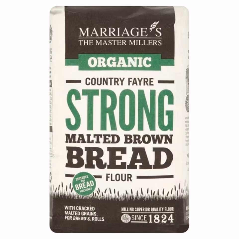 Strong Malted Brown Bread Flour, Organic 1kg (Marriages) | Multi