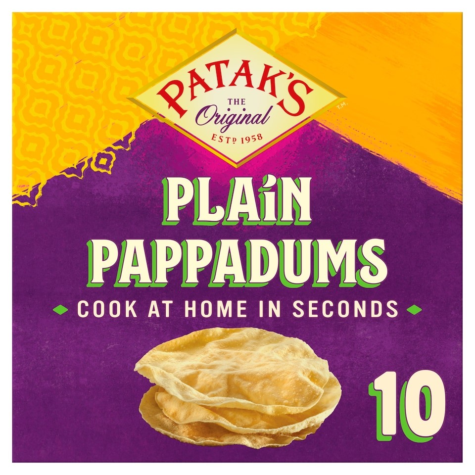 Pataks Plain Pappadums 10 Pack 100G