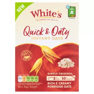 White's Quick & Oaty Instant Oats Simply Original 10 x 30g (300g)