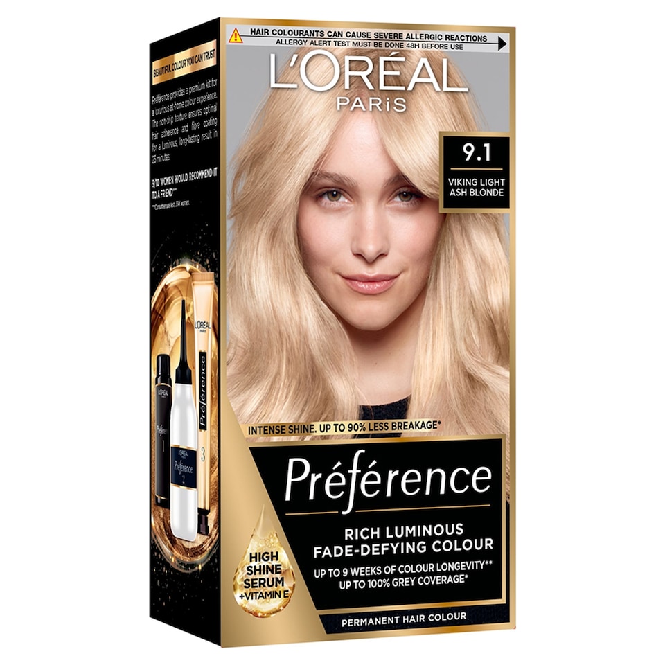 L'Oreal Paris Preference 9.1 Oslo Viking Light Ash Blonde Permanent Hair Dye