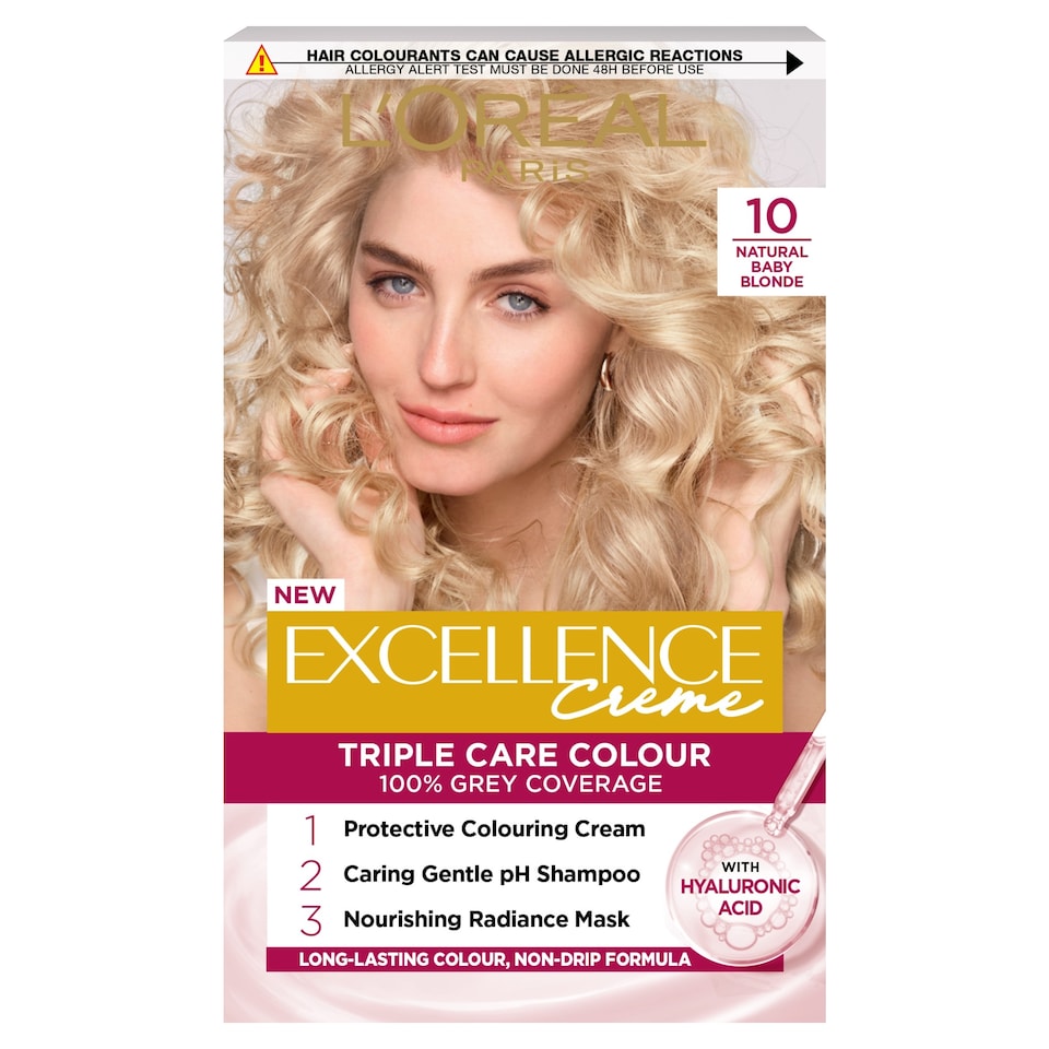 L'Oreal Paris Excellence Creme Permanent Hair Dye - 10 Natural Baby Blonde
