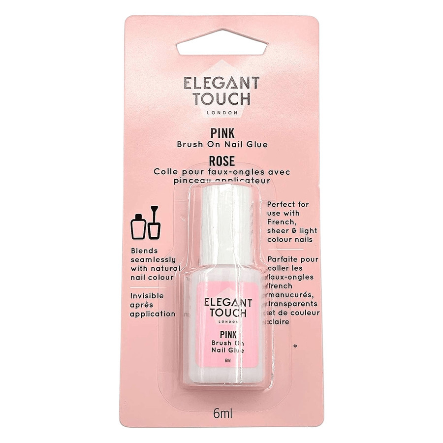 Elegant Touch Pink Brush On Nail Glue