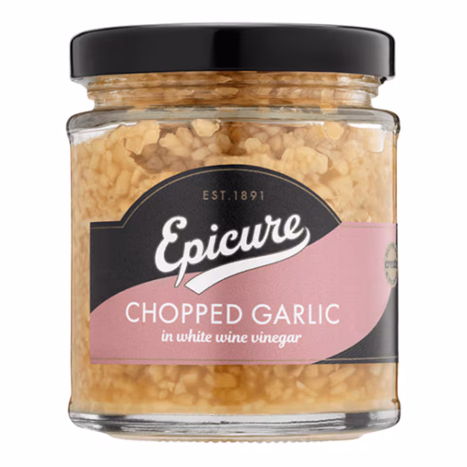 Epicure Chopped Garlic in White Wine Vinegar (180g)