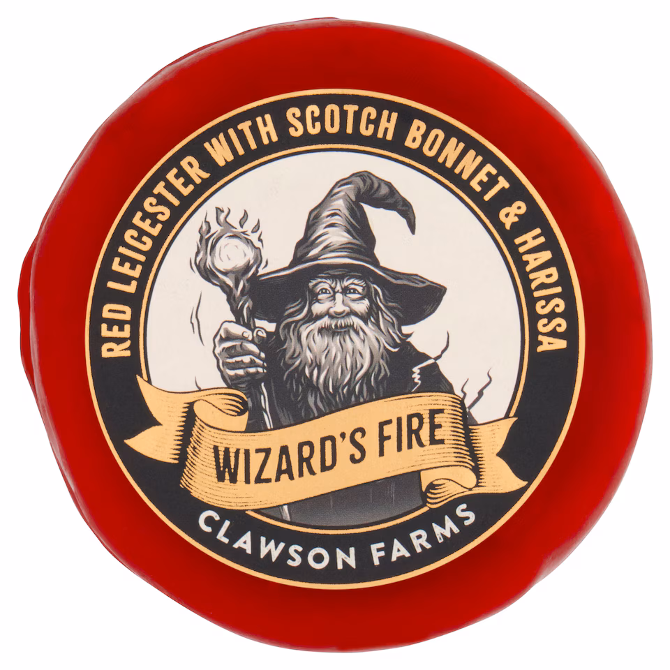 Clawson Farm's Wizard's Fire Red Leicester with Scotch Bonnet Chilli & Harissa 200g