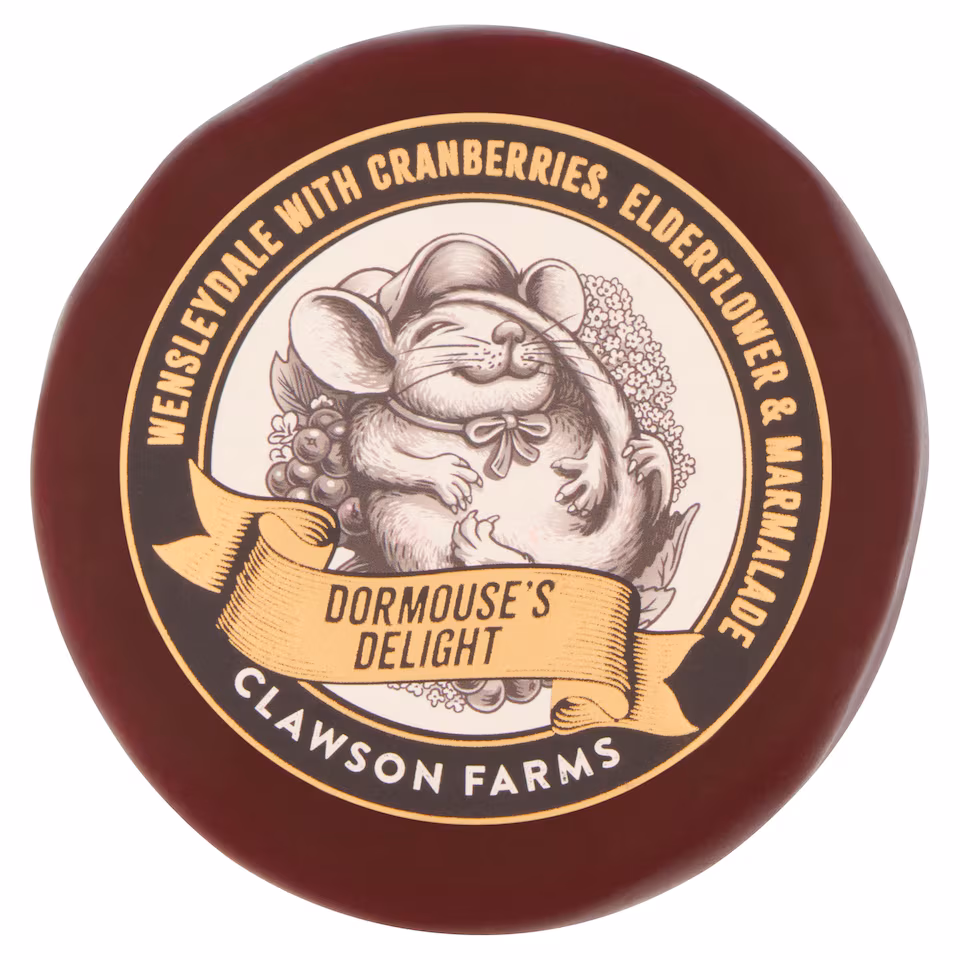 Clawson Farms Dormouse's Delight Wensleydale with Cranberries Elderflower & Marmalade 200g