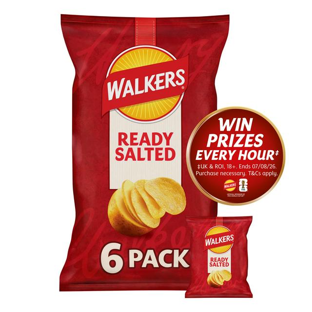 Walkers Ready Salted Multipack Crisps 6x25g