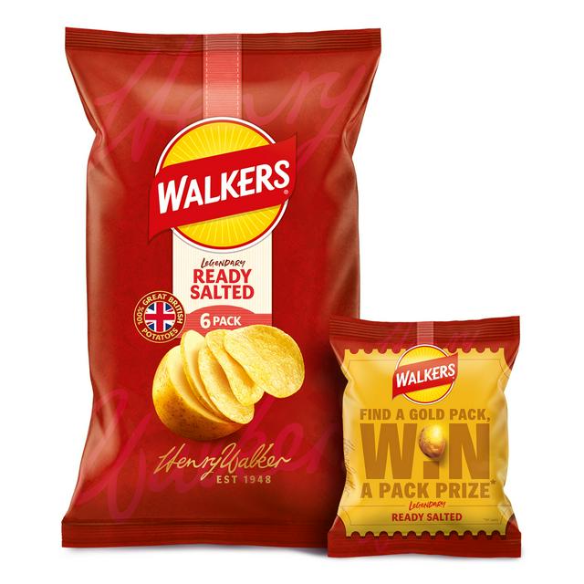 Walkers Ready Salted Multipack Crisps 6x25g