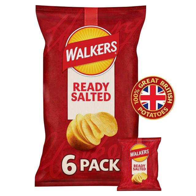 Walkers Ready Salted Multipack Crisps 6x25g