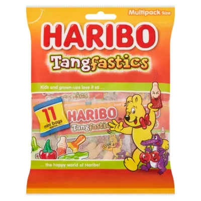 Haribo Tangfastics Minis Fruit & Cola Flavour Fizzy Jelly Sweets 11 x 16g Fun Size Bags